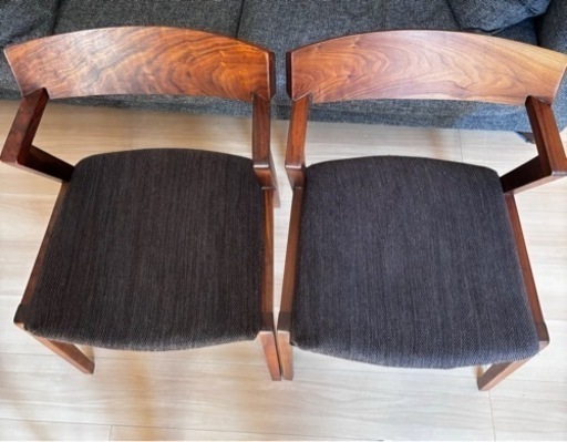 ウォールナットダイニングチェア2脚セット