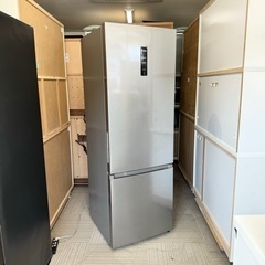 【超美品‼️】ハイアール 2021年製 326Lノンフロン冷凍冷蔵庫 2ドア3室構造 ドアポケット新品 シルバー♪の画像
