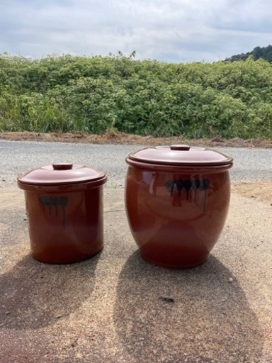 お話中　処分価格　壺　味噌壺　梅干し