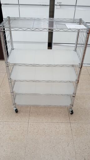 ★ジモティ割あり★  スチールラック シルバー H97×D31×W68.5 クリーニング済み TJ2530