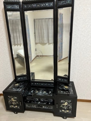 螺鈿三面鏡ドレサ、古典家具、美術品