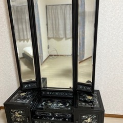 螺鈿三面鏡ドレサ、古典家具、美術品の画像