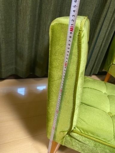 1人用ソファー　グリーン×2脚