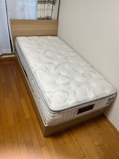 GRANREVE 収納付シングルベッド+マットレスセット