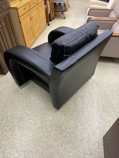 1人掛け レザーソファ 幅90cm奥行90cm高さ42/80cm 説明欄必読