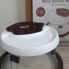 美品 ベビー歩行器(ベビーシンプルウォーカーブラウン)