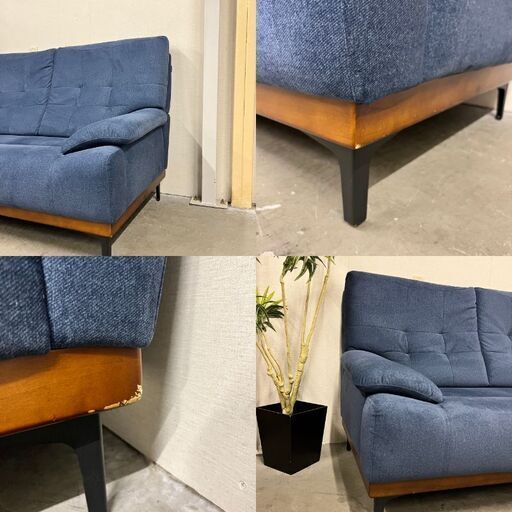 14446  Granz 2人掛けハイバックソファ ファブリックソファ    ◆大阪市内・東大阪市他 5,000円以上ご購入で無料配