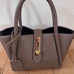 ミニ　トートバッグ　ショルダーバッグ　ブラウンの画像