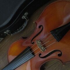 バイオリン、弓、バイオリンケースセット　インテリアの画像