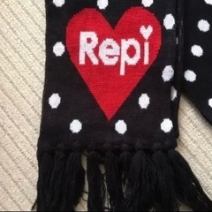 レピピアルマリオ　repipi armario  ドット柄マフラー　黒の画像