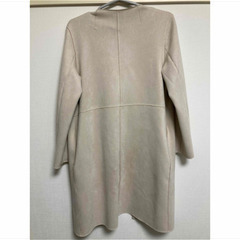 スエード ノーカラーコート　ジャケット　ベージュの画像