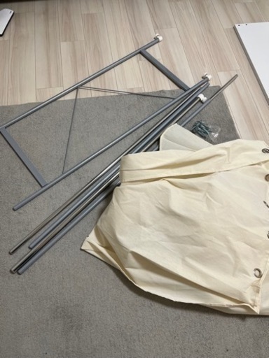 ハンガーラック カバー付き 伸縮式 幅128-200 奥行55 高さ180cm