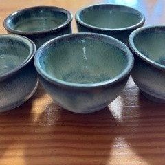 松代焼　ぐい呑み5個セットの画像
