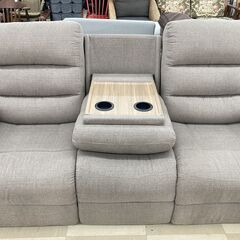 電動リクライニング3人掛けソファー グレー