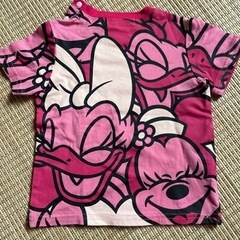 【美品】TDL ディズニーTシャツ・キッズ８０　女の子ピンクの画像