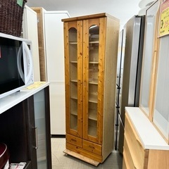 【美品‼️】オシャレ♪ パイン材 60cm幅カップボード 食器棚...