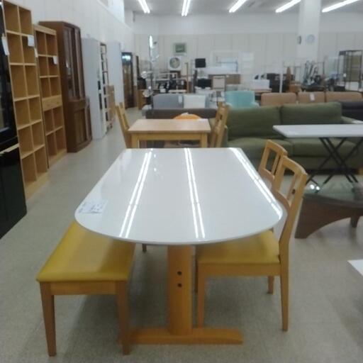 ※セット売り⭐︎ダイニングテーブルとベンチ 4点セット OAK色 幅180テーブル+チェア×2+幅150ベンチ ダイニング