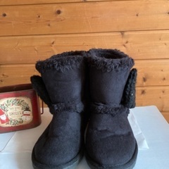 あったかブーツ黒　22cmの画像