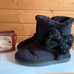 あったかブーツ黒　22cmの画像