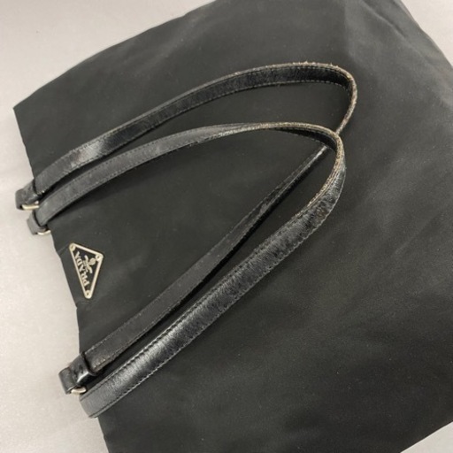 PRADA オールドプラダ 黒ナイロン×レザー 肩かけショルダートートバッグ  アンティーク 昭和レトロ