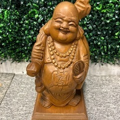 七福神　布袋様　薫作　木彫り　置物