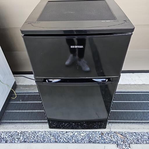 アイリスオーヤマ/IRIS OHYAMA　2ドア冷凍冷蔵庫　NRSD-8A　2019年製　動作品　81L　ブラック/黒系