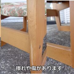 ★木製　花柄　チェア　椅子　高さ67.5cm　座面48×50cm　昭和レトロ　アンティーク　家具　インテリア②の画像