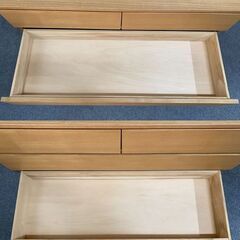 廃版】無印良品/MUJI ローチェスト3点セット タモ材 ナチュラル 3段 4段