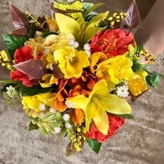 【美品】ビタミンカラーのブーケ&サコッシュ