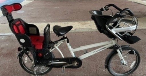 ?20型子供2人乗せ自転車?ふらっか〜ずアクティブ（パールホワイト•3段変速）