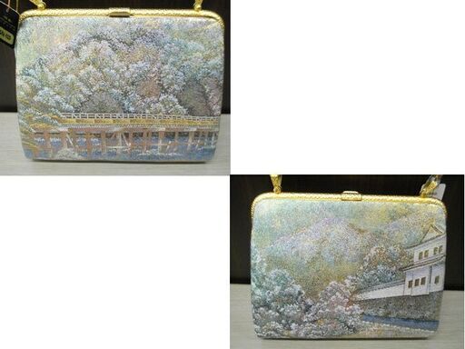 キンワシ印 草履・バッグセット 23.5㎝ レディース 冬の渡月橋 礼装用 金鷲本舗 和装バッグ 苫小牧西店