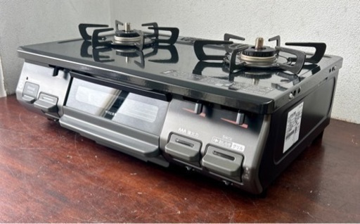 お引取り限定 21年製 リンナイ 都市ガス用コンロ 2口ガステーブル RTE597BKR 12A･13A