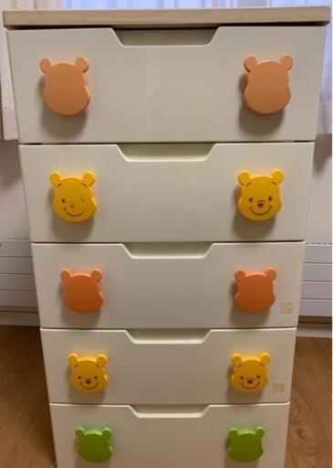 クマのプーさん5段チェスト