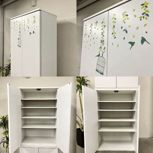  14438   4枚とびら２段シューズBOX 靴箱   ◆大阪市内・東大阪市他 5,000円以上ご購入で無料配達いたします！◆ ※京