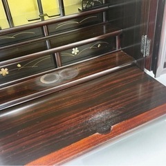 ミニ仏壇 黒檀調 小型仏壇 コンパクト仏壇 桜 桜波 螺鈿入り 仏壇 
