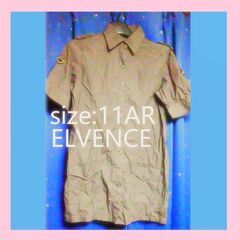 ELVENCE　半袖シャツワンピ S～M ブラウン【配送可能】