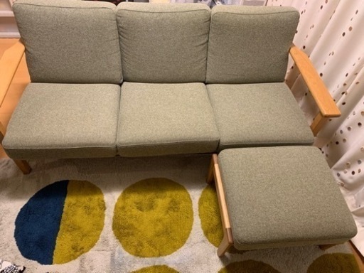 【引取り限定】★限界価格★お洒落ソファ★ unico VISKA(ヴィスカ) 3シーターソファ&オットマンのフルセット　#北欧家具　#おしゃれ