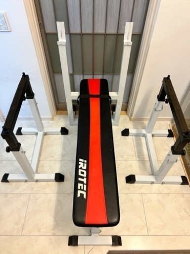 アイロテック　ベンチプレスベンチ・セイフティラックセット（中古品）