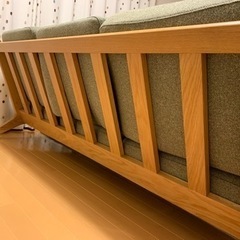 【引取り限定】★限界価格★お洒落ソファ★ unico VISKA(ヴィスカ) 3シーターソファ&オットマンのフルセット　#北欧家具　#おしゃれの画像