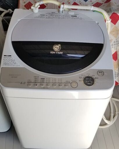 シャープ SHARP ES-FG60F-H [全自動洗濯機 簡易乾燥機能付き] 近場配達　可