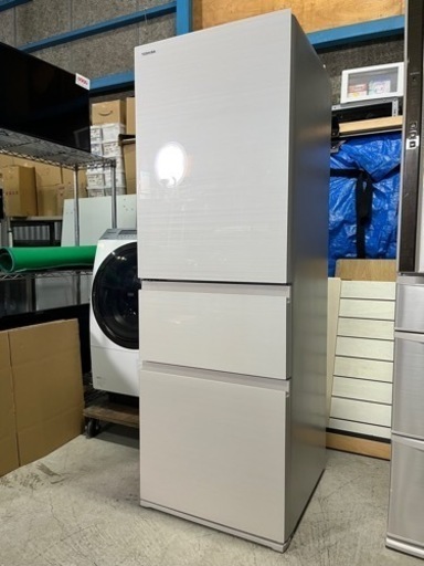 ☆激安!!☆ 2022年 東芝 3ドア冷蔵庫 左開き フロントガラス 356L GR-T36SVL(ZC) 上下スライドポケット 自動製氷