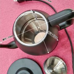 ステンレス電気ケトル800ml（Matt Black）の画像