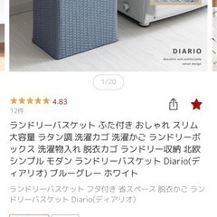 【美品】ランドリーバスケット Diario(ディアリオ) ブルーグレーの画像