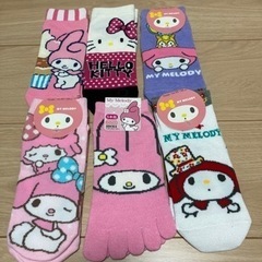 新品 靴下6足セット 23〜25cm サンリオ マイメロ キティ