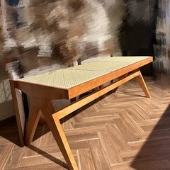 【日本未発売】 ピエールジャンヌレPierreJeanneret 3人用ラタンベンチスツール スツール