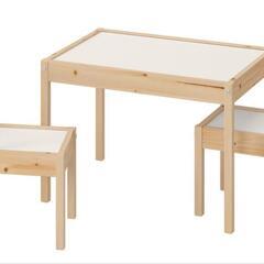 IKEA LÄTT レット キッズテーブル チェア2脚の画像