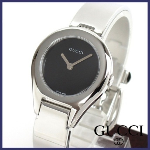 【値下げ10/30】美品 本物 人気 GUCCI グッチ 6700L バングル ブラック レディース 時計
