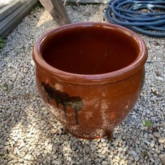 常滑焼 久松 かめ4号蓋なし（メダカ、水草など）