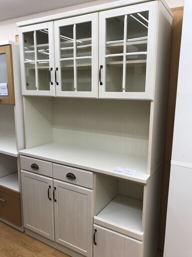 ★ジモティ割あり★ NITORI 食器棚 ホワイト H195×W120×D45 クリーニング済み KJ3392