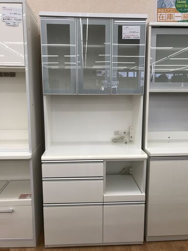 ★ジモティ割あり★ NITORI クロードシリーズ 食器棚 ホワイト H200×W88×D50 クリーニング済み KJ3394
